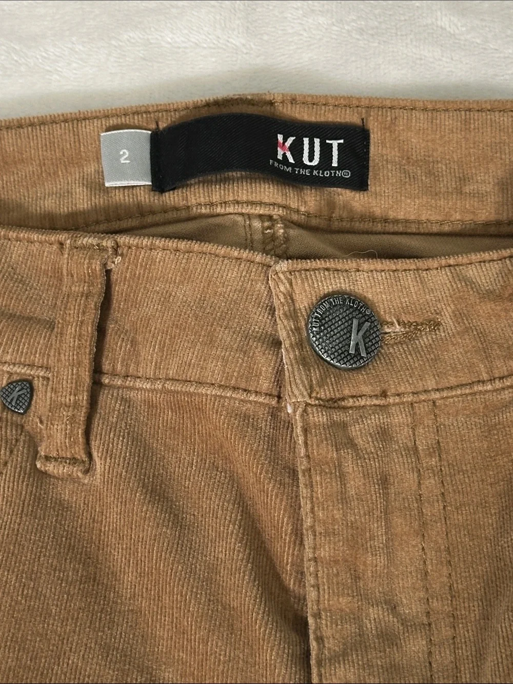 Kut from the Kloth Women's Diana Fab Ab Skinny Corduroy Pants in Light Brown